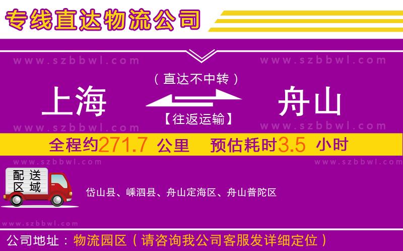 上海到舟山物流專線