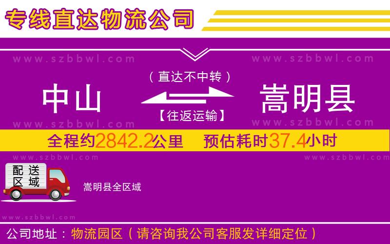 中山到嵩明縣物流公司