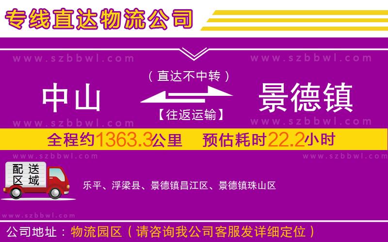 中山到景德鎮(zhèn)物流專線