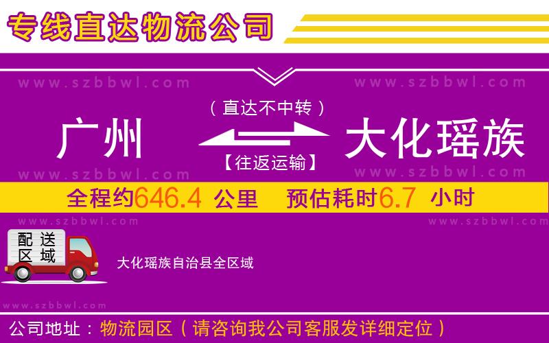 廣州到大化瑤族自治縣物流公司