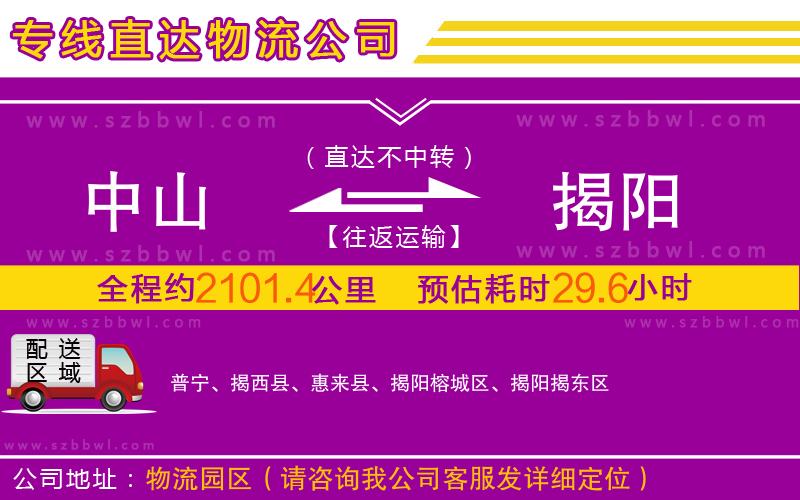 中山到揭陽物流專線