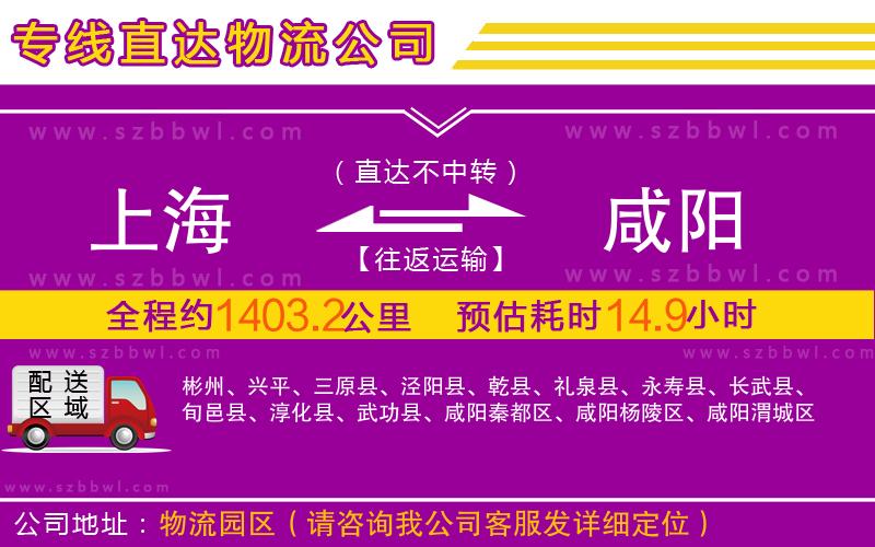 上海到咸陽物流專線