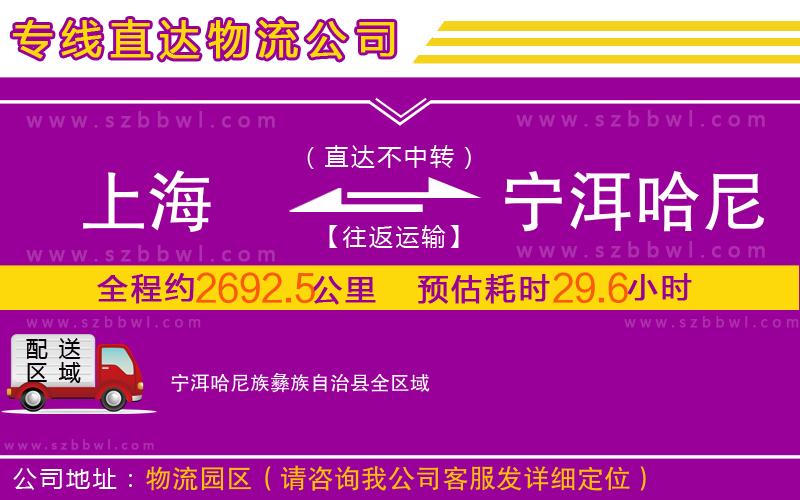 上海到寧洱哈尼族彝族自治縣物流專線