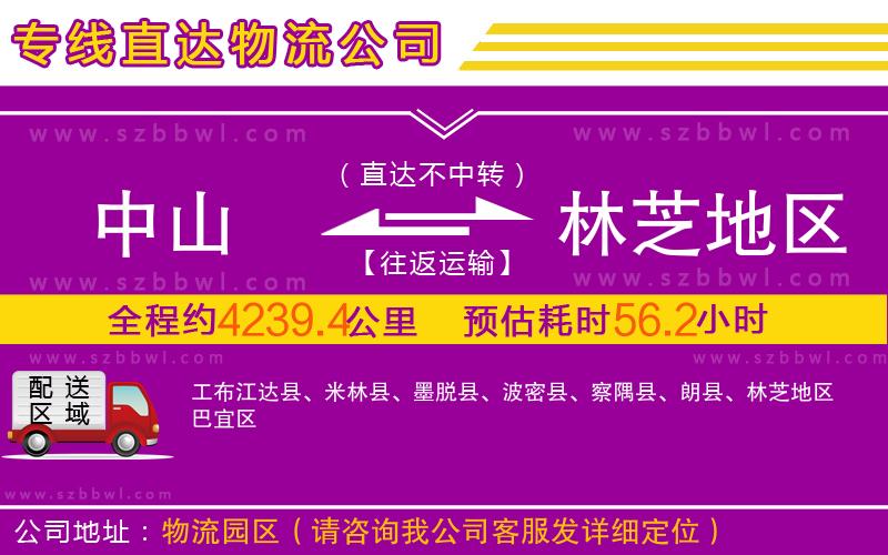 中山到林芝地區(qū)物流專線