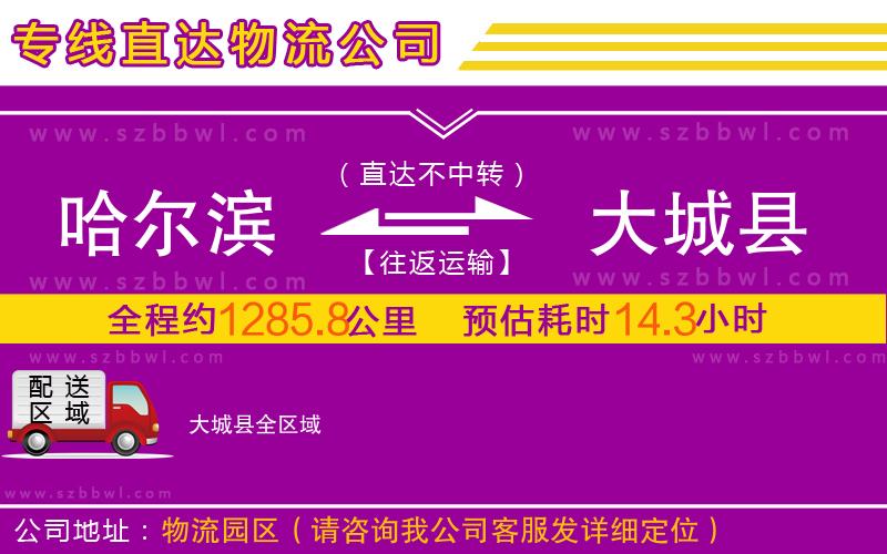 哈爾濱到大城縣物流專線