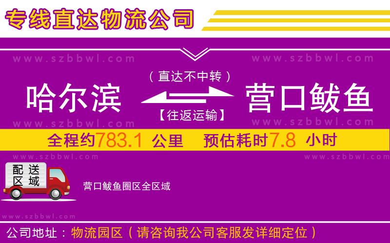 哈爾濱到營口鲅魚圈區(qū)物流公司