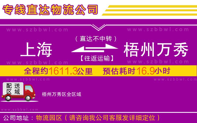 上海到梧州萬秀區(qū)物流公司