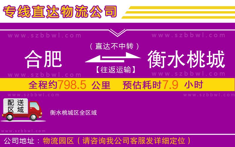 合肥到衡水桃城區(qū)物流專線