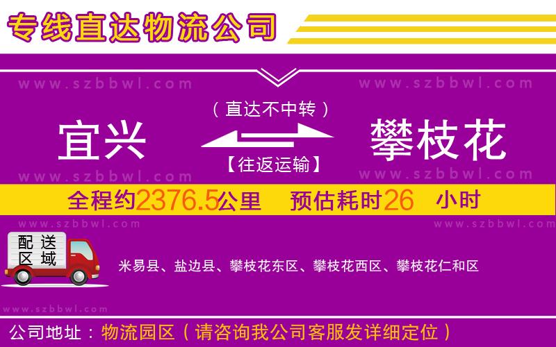 宜興到攀枝花物流專線