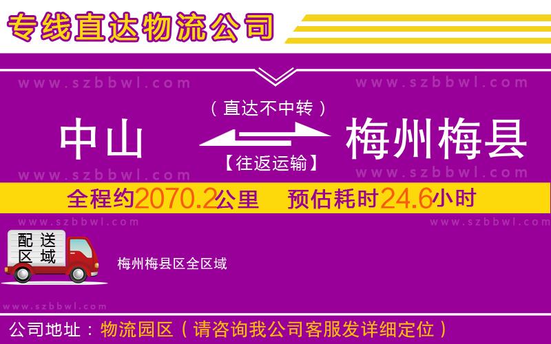 中山到梅州梅縣區(qū)物流公司
