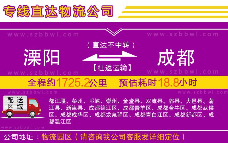 溧陽到成都物流專線