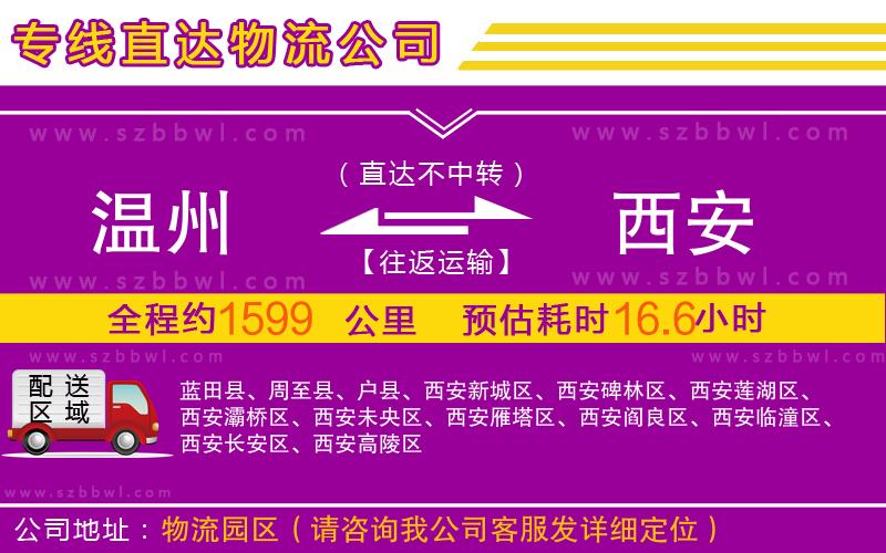 溫州到西安物流公司