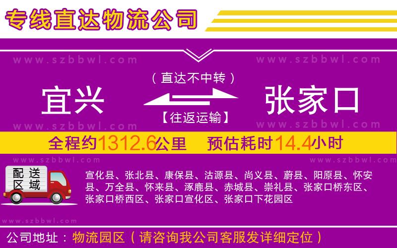 宜興到張家口物流公司