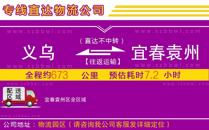 義烏到宜春袁州區(qū)物流專線