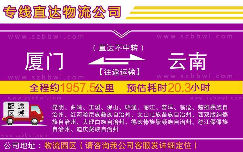 廈門到云南物流公司