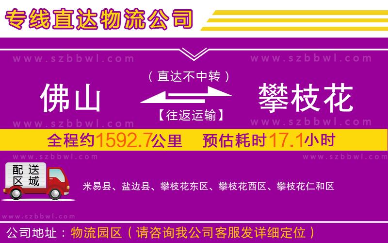 佛山到攀枝花物流公司