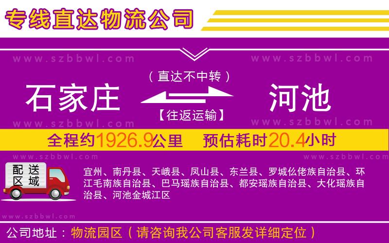 石家莊到河池物流公司