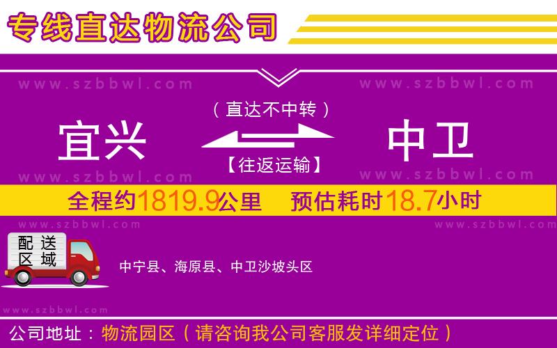 宜興到中衛(wèi)物流專線