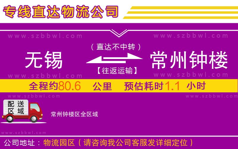 無錫到常州鐘樓區(qū)物流公司