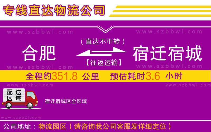 合肥到宿遷宿城區(qū)物流公司