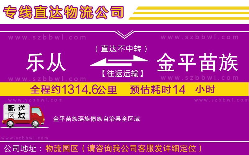 樂從到金平苗族瑤族傣族自治縣物流專線