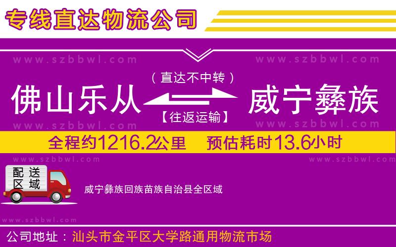 佛山樂從鎮(zhèn)到威寧彝族回族苗族自治縣物流公司