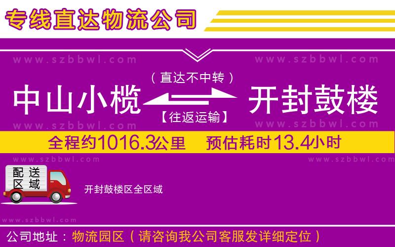 中山小欖到開封鼓樓區(qū)物流專線