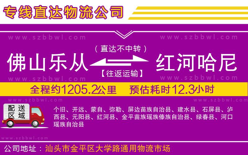 佛山樂從鎮(zhèn)到紅河哈尼族彝族自治州物流專線
