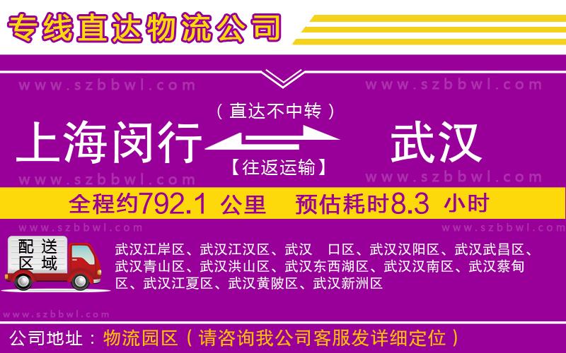 上海閔行區(qū)到武漢物流專線