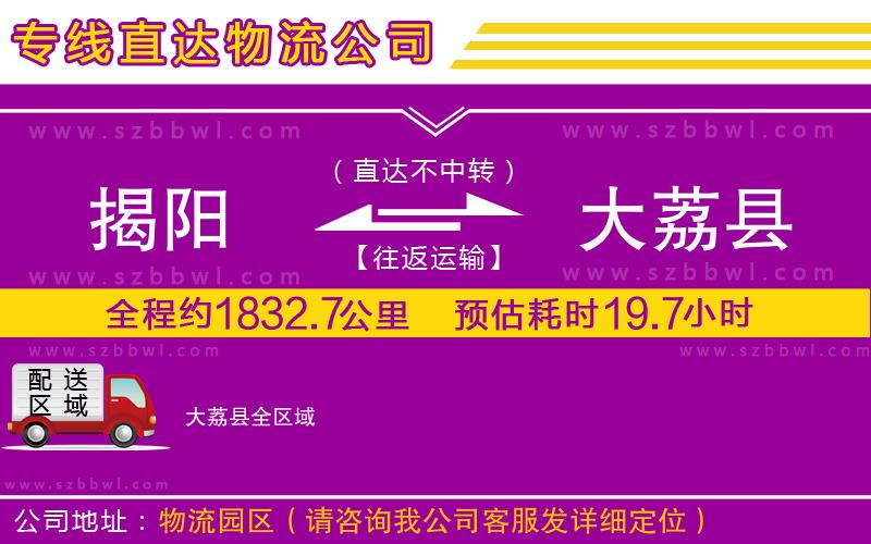 揭陽到大荔縣物流專線