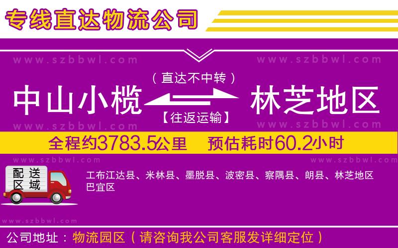 中山小欖到林芝地區(qū)物流專線