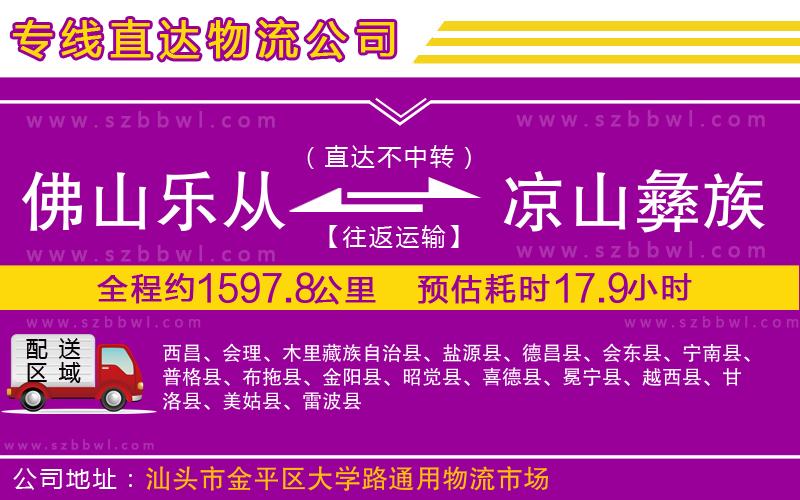 佛山樂從鎮(zhèn)到涼山彝族自治州物流公司