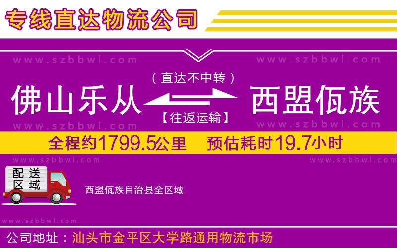 佛山樂(lè)從鎮(zhèn)到西盟佤族自治縣物流公司