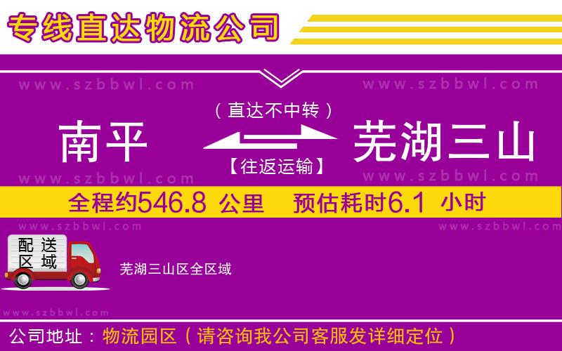 南平到蕪湖三山區(qū)物流專(zhuān)線