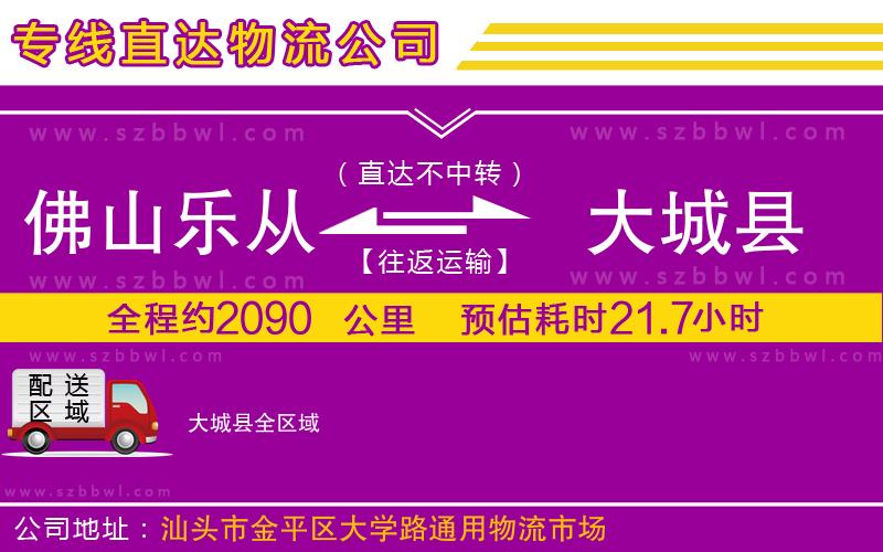 佛山樂從鎮(zhèn)到大城縣物流專線