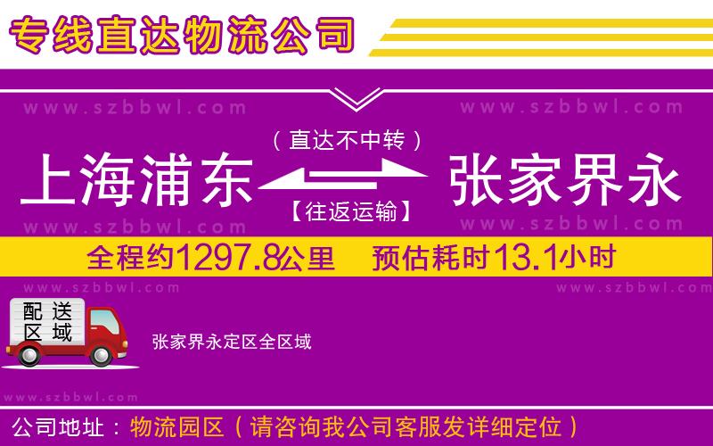 上海浦東區(qū)到張家界永定區(qū)物流公司
