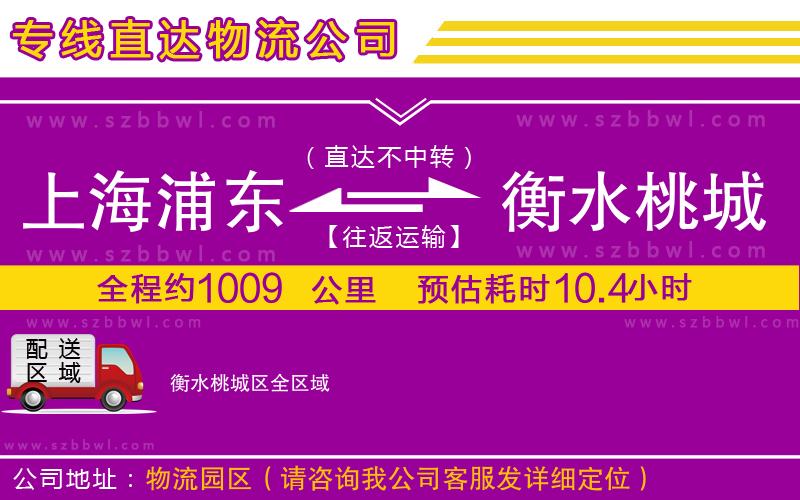 上海浦東區(qū)到衡水桃城區(qū)物流公司