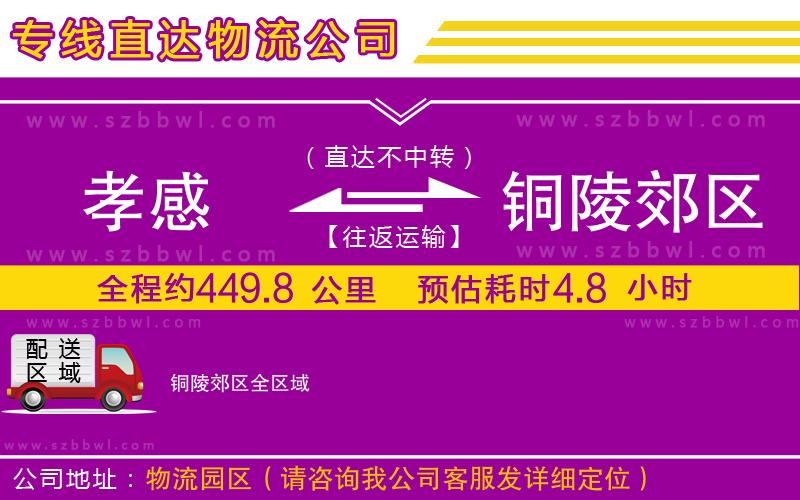 孝感到銅陵郊區(qū)物流專線