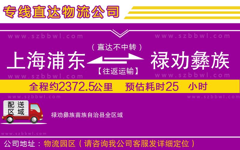 上海浦東區(qū)到祿勸彝族苗族自治縣物流專線