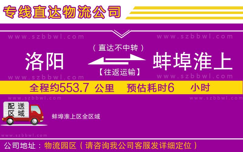 洛陽(yáng)到蚌埠淮上區(qū)物流公司
