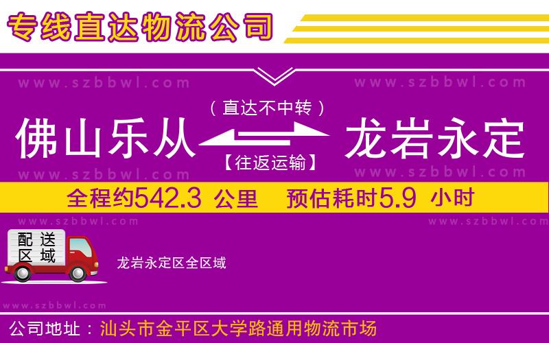 佛山樂從鎮(zhèn)到龍巖永定區(qū)物流專線