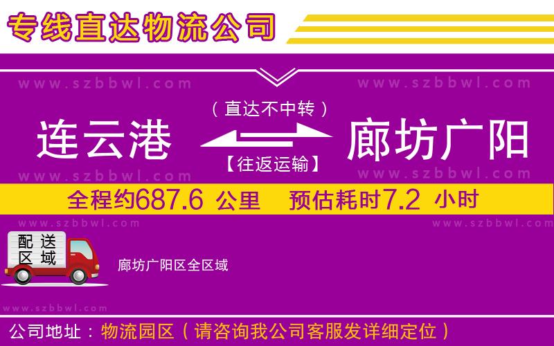 連云港到廊坊廣陽區(qū)物流公司