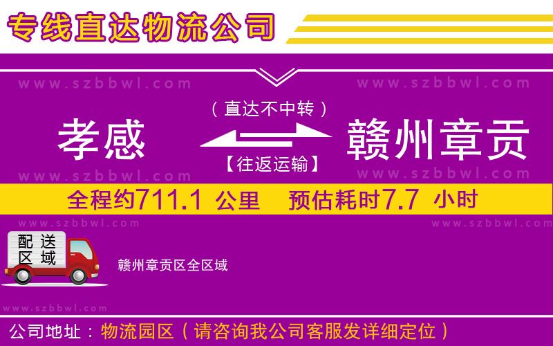 孝感到贛州章貢區(qū)物流專線