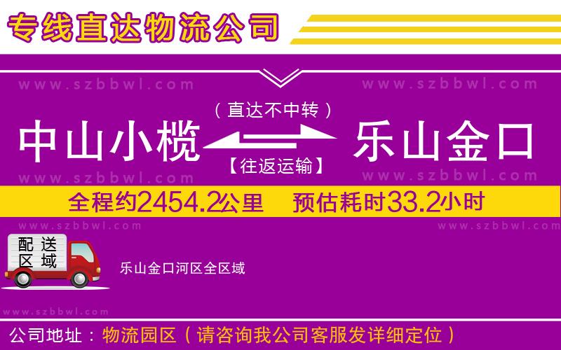 中山小欖到樂山金口河區(qū)物流專線