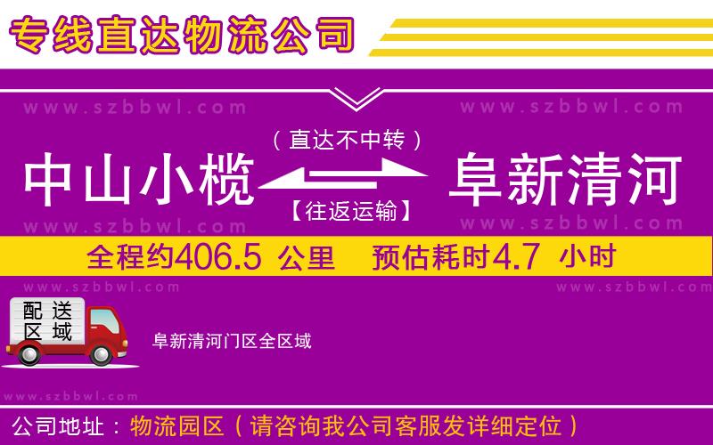 中山小欖到阜新清河門區(qū)物流公司