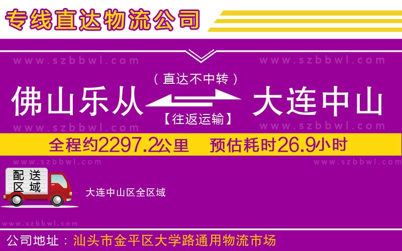 佛山樂從鎮(zhèn)到大連中山區(qū)物流專線