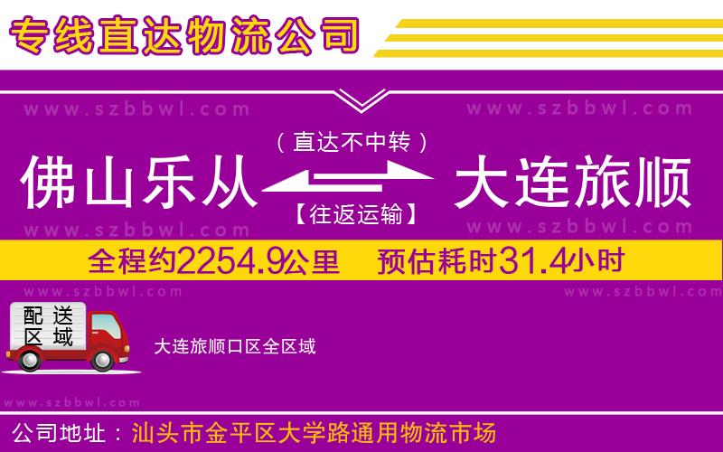 佛山樂從鎮(zhèn)到大連旅順口區(qū)物流專線