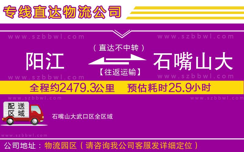 陽(yáng)江到石嘴山大武口區(qū)物流專線