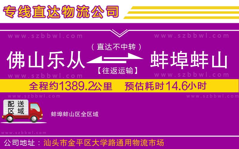 佛山樂從鎮(zhèn)到蚌埠蚌山區(qū)物流專線