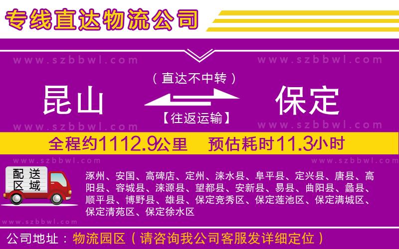 昆山到保定貨運專線